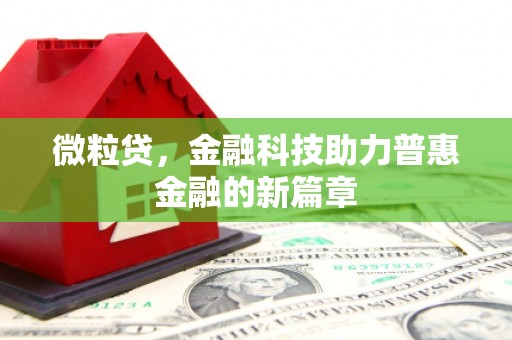 晋州微粒贷，金融科技助力普惠金融的新篇章