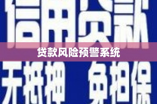 晋州贷款风险预警系统