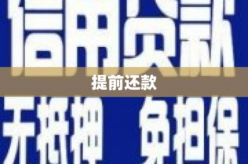 晋州提前还款