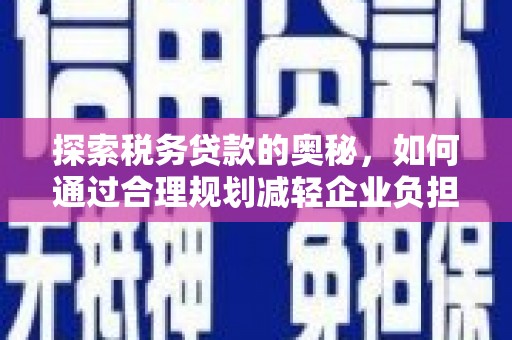 晋州探索税务贷款的奥秘，如何通过合理规划减轻企业负担