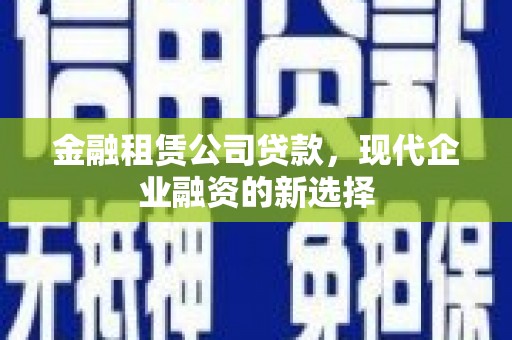 晋州金融租赁公司贷款，现代企业融资的新选择
