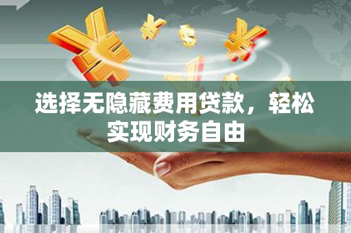 晋州选择无隐藏费用贷款，轻松实现财务自由