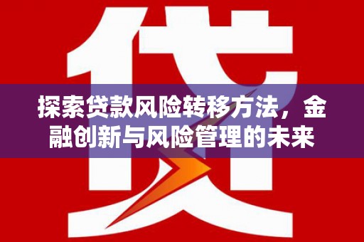 晋州探索贷款风险转移方法，金融创新与风险管理的未来