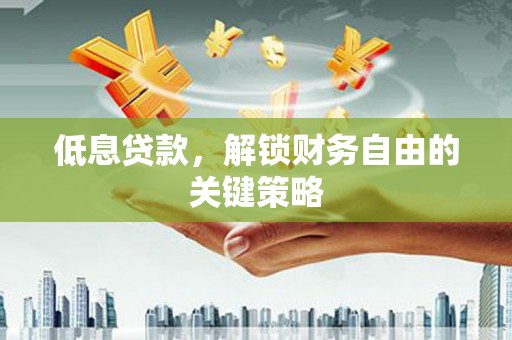 晋州低息贷款，解锁财务自由的关键策略