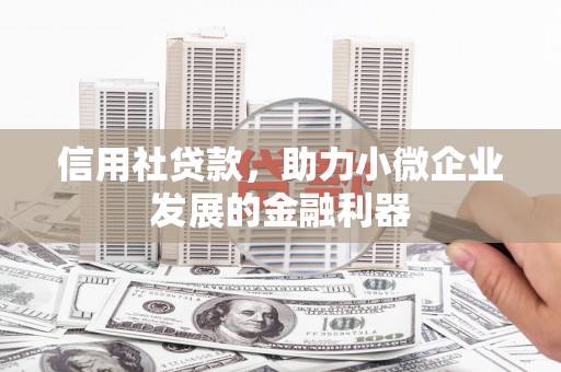晋州信用社贷款，助力小微企业发展的金融利器