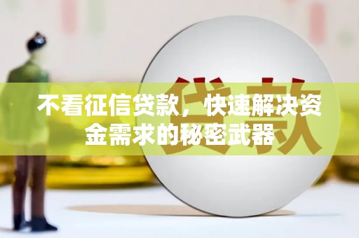 晋州不看征信贷款，快速解决资金需求的秘密武器