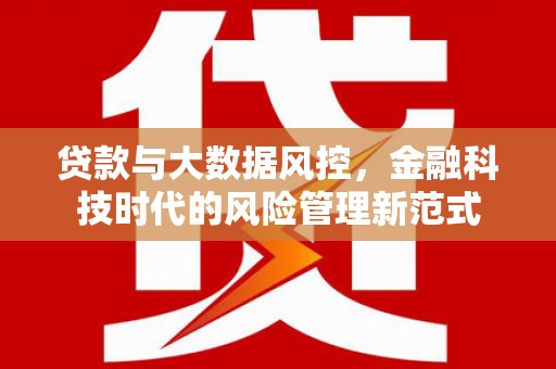 晋州贷款与大数据风控，金融科技时代的风险管理新范式