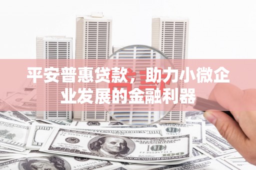 晋州平安普惠贷款，助力小微企业发展的金融利器