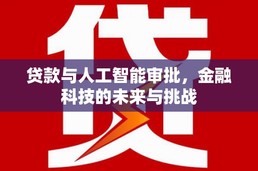 晋州贷款与人工智能审批，金融科技的未来与挑战