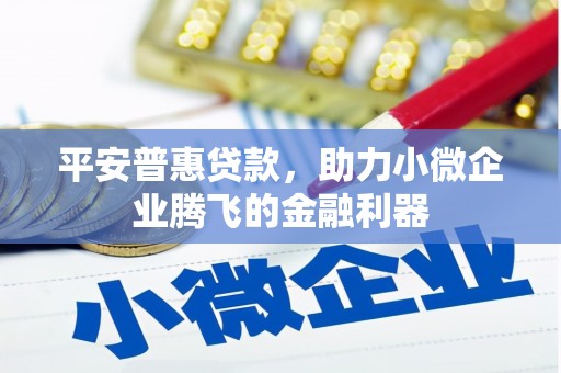 晋州平安普惠贷款，助力小微企业腾飞的金融利器