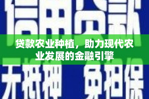 晋州贷款农业种植，助力现代农业发展的金融引擎