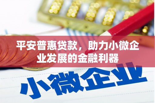 晋州平安普惠贷款，助力小微企业发展的金融利器