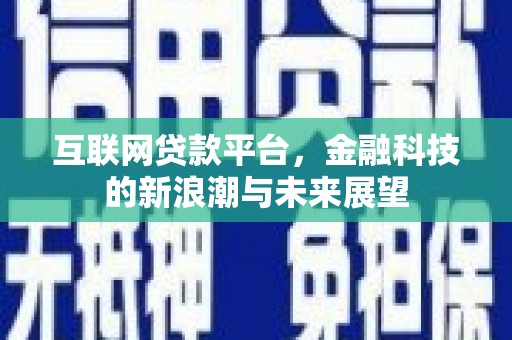 晋州互联网贷款平台，金融科技的新浪潮与未来展望