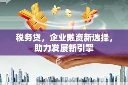 晋州税务贷，企业融资新选择，助力发展新引擎