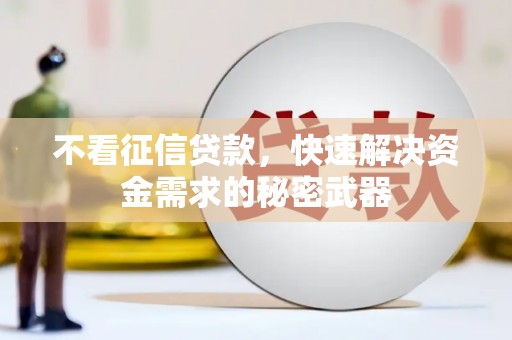 晋州不看征信贷款，快速解决资金需求的秘密武器
