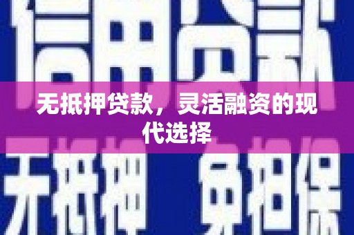 晋州无抵押贷款，灵活融资的现代选择
